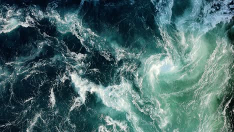 Blue-waves-of-water-of-the-river-and-the-sea-meet-each-other-during-high-tide-and-low-tide.