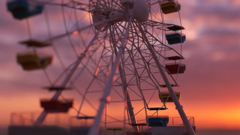 Colorful-Ferris-wheel-spinning-slowly-in-amusement-park-at-night-with-stars-in-the-background.-Entertainment-and-fun.-Endless-loop.-Recreation-carousel-at-carnival.