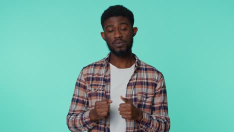 African-american-happy-man-in-shirt-showing-thumbs-up,-nodding-in-approval,-successful-good-work