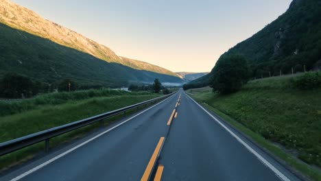 Vehicle-point-of-view-Driving-a-Car-on-a-Road-in-Norway