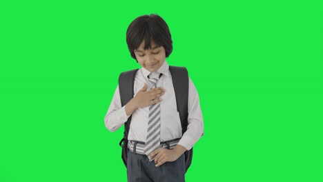 Indian-school-boy-getting-ready-for-the-day-Green-screen