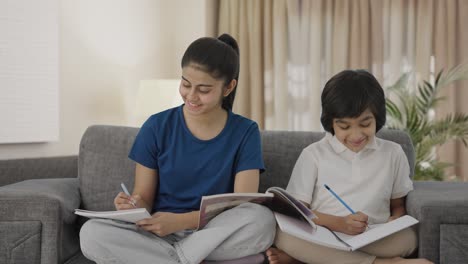 Feliz-Hermano-Indio-Estudiando-En-Casa