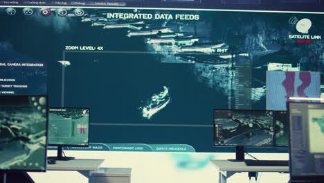 Empty-military-drone-control-headquarters-employing-CCTV-radar-footage