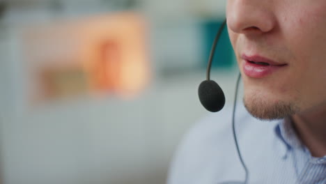 Close-up-of-Call-Center-Employee