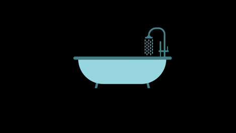 Badewanne-Badezimmer-Isoliert-Symbol-Animation-Mit-Alpha-Kanal