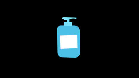 Blaue-Flasche-Flüssigseife-Zum-Händewaschen-Mit-Einer-White-Label-Icon-Konzeptanimation-Mit-Alphakanal