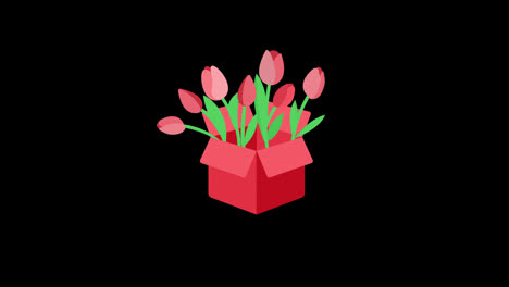 cardboard-box-inside-flower-concept-icon-loop-animation-video-with-alpha-channel