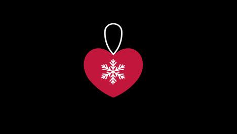 Corazón-Rojo-Con-Una-Animación-De-Icono-De-Concepto-De-Copo-De-Nieve-Con-Canal-Alfa