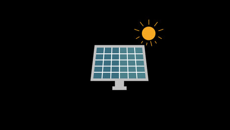 Symbolanimation-Für-Das-Konzept-Des-Solarenergiepanels-Mit-Alphakanal