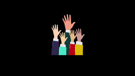 Many-raised-hands-of-different-skin-tones,-symbolizing-diversity,-unity.-aspiration,-and-collective-effort-towards-a-common-goal.