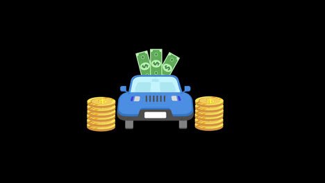 Saving-money-for-buy-car-loan-concept-icon-animation-with-alpha-channel