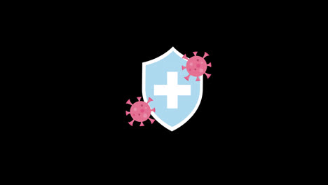 A-shield-with-a-white-cross-and-pink-bacteria-concept-icon-animation-with-alpha-channel