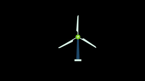 Animación-De-Icono-De-Concepto-De-Molino-De-Viento-De-Energía-Eólica-Turquesa-Con-Canal-Alfa