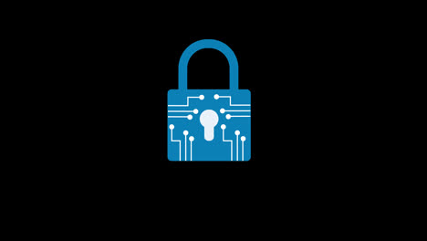 Padlock-Cyber-Security-concept-icon-loop-animation-video-with-alpha-channel