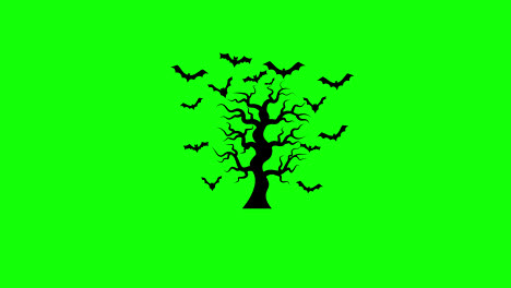 halloween-tree-on-bird-concept-icon-loop-animation-video-with-alpha-channel