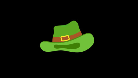 Green-Leprechaun-Hat-Isolated-on-White-animation-with-alpha-channel