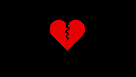 broke-Heart-love,-romance-or-valentine's-day-concept-icon-loop-animation-video-with-alpha-channel