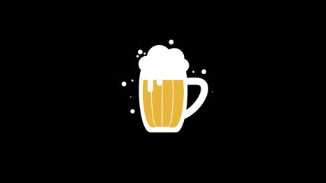Beer-glass-concept-icon-loop-animation-video-with-alpha-channel