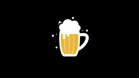 Vídeo-De-Animación-En-Bucle-De-Icono-De-Concepto-De-Vaso-De-Cerveza-Con-Canal-Alfa