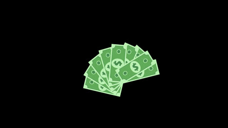 Dollar-Banknoten-Währungskonzept-Symbol-Loop-Animationsvideo-Mit-Alphakanal