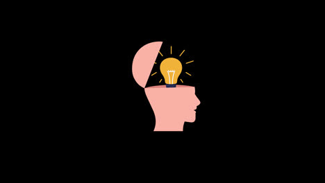 Creative-brain-idea.-Human-brain-and-light-bulb-concept-icon-loop-animation-video-with-alpha-channel