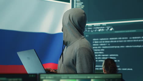 Agent-Der-Russischen-Cyber-Streitkräfte-Arbeitet-Mit-Computersystem