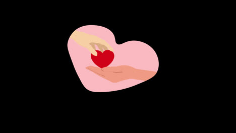 love-heart-on-hand-concept-icon-loop-animation-video-with-alpha-channel
