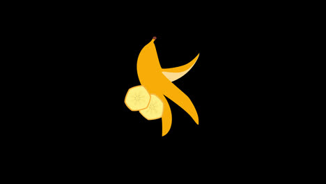 a-banana-with-two-slices-cut-out-of-it-icon-concept-animation-with-alpha-channel