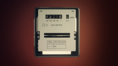 Dispositivo-De-Medición-De-Electricidad.-Medidor-Eléctrico-Analógico-Residencial-Típico-Con-Una-Caja-De-Plástico-Transparente-Que-Muestra-El-Consumo-Doméstico-En-Kilovatios-Hora.-Uso-De-Energía-Eléctrica.