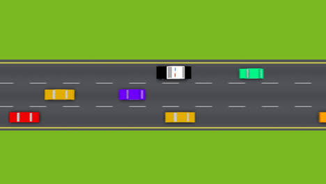 La-Vista-Aérea-De-La-Transitada-Carretera-Con-La-Cámara-De-Control-De-Velocidad-Al-Costado-De-La-Carretera.-El-Dispositivo-Electrónico-Controla-La-Velocidad-De-Los-Coches-En-La-Carretera-Y-Toma-Fotografías-De-Los-Vehículos-Que-Van-Demasiado-Rápido.