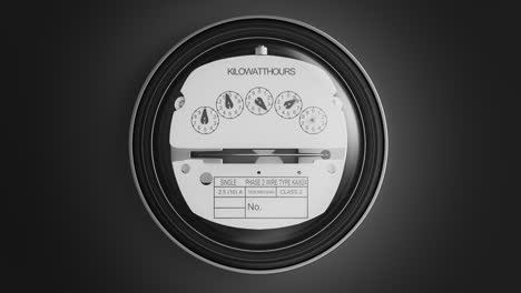 Dispositivo-De-Medición-De-Electricidad.-Medidor-Eléctrico-Analógico-Residencial-Típico-Con-Una-Caja-De-Plástico-Transparente-Que-Muestra-El-Consumo-Doméstico-En-Kilovatios-Hora.-Uso-De-Energía-Eléctrica.