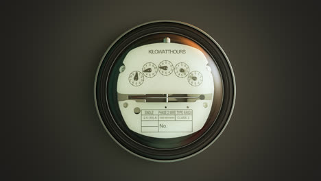 Dispositivo-De-Medición-De-Electricidad.-Medidor-Eléctrico-Analógico-Residencial-Típico-Con-Una-Caja-De-Plástico-Transparente-Que-Muestra-El-Consumo-Doméstico-En-Kilovatios-Hora.-Uso-De-Energía-Eléctrica.