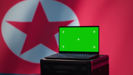 Mockup-laptop-in-North-Korean-intelligence-command-center-used-by-dictatorship