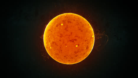 Animation-of-the-star.-Close-up-shot-of-the-sun.-Hot-explosions-of-the-superheated-gas-on-the-sun-surface.-Powerful-fireballs-of-the-yellow-plasma-spread-into-space.