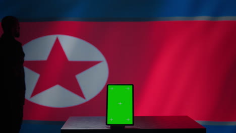 North-Korean-engineer-making-troll-accounts-with-mockup-tablet-on-social-media