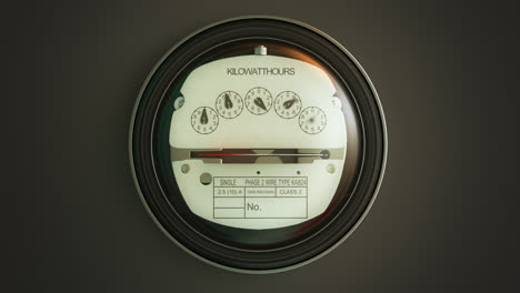 Dispositivo-De-Medición-De-Electricidad.-Medidor-Eléctrico-Analógico-Residencial-Típico-Con-Una-Caja-De-Plástico-Transparente-Que-Muestra-El-Consumo-Doméstico-En-Kilovatios-Hora.-Uso-De-Energía-Eléctrica.