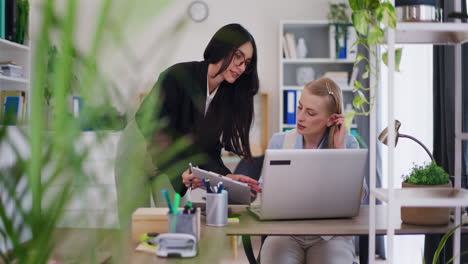 Colleagues-Work-Together-on-Project-on-Laptop