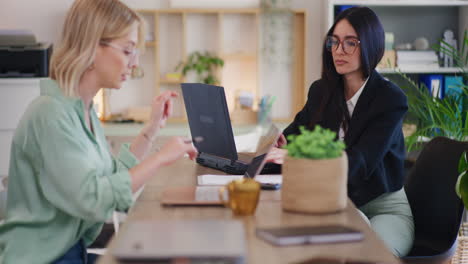 Zwei-Frauen-Diskutieren-Arbeit-Im-Büro