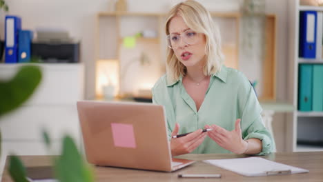 Employee-Gives-Presentation-During-Video-Conference