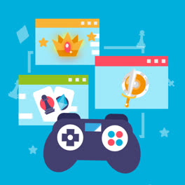 Motion-Graphic-Des-Online-Spiele-Konzepts