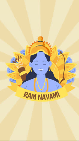 Gráfico-En-Movimiento-Del-Diseño-De-Evento-Ram-Navami-Dibujado-A-Mano