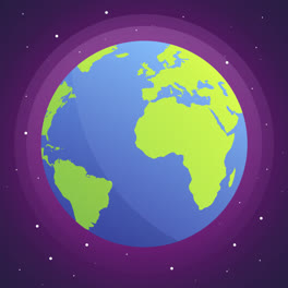 Motion-Graphic-of-Lovely-planet-earth-with-flat-design