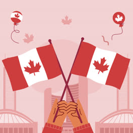 Gráfico-En-Movimiento-De-Ilustración-Plana-Para-La-Celebración-Del-Día-De-Canadá