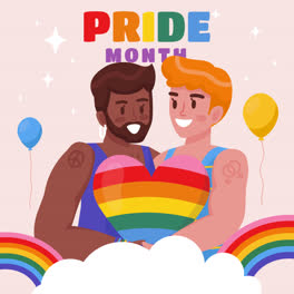 Gráfico-En-Movimiento-De-Ilustración-Plana-Para-La-Celebración-Del-Mes-Del-Orgullo