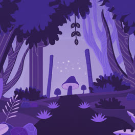 Motion-Graphic-of-Hand-drawn-flat-design-enchanted-forest-illustration