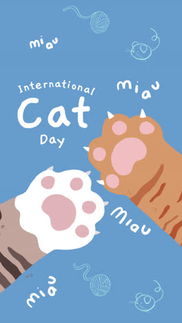 Motion-Graphic-of-Flat-international-cat-day-instagram-stories-collection