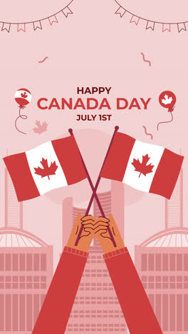 Motion-Graphic-of-Flat-illustration-for-canada-day-celebration