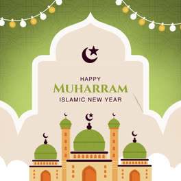 Motion-Graphic-of-Flat-background-for-islamic-new-year-celebration