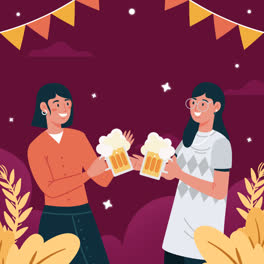 Bewegungsgrafik-Der-Flachen-Illustration-Des-Internationalen-Biertages