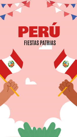 Bewegungsgrafik-Einer-Flachen-Illustration-Für-Peruanische-Fiestas-Patrias-Feiern